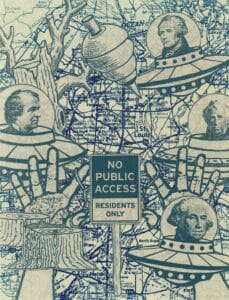 Print by Norman Akers (Osage Nation), Residents Only, 2022. Monoprint, 10" x 7".