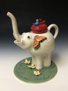 Elephant, 2022 High fire glazed porcelain 7”Wx7”Dx9”H Photo: Jimmy Liu