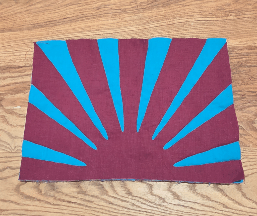 photo of a rising sun quilt section