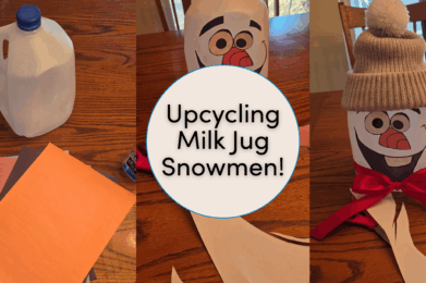 Upcycling Milk Jug Snowmen! (1)